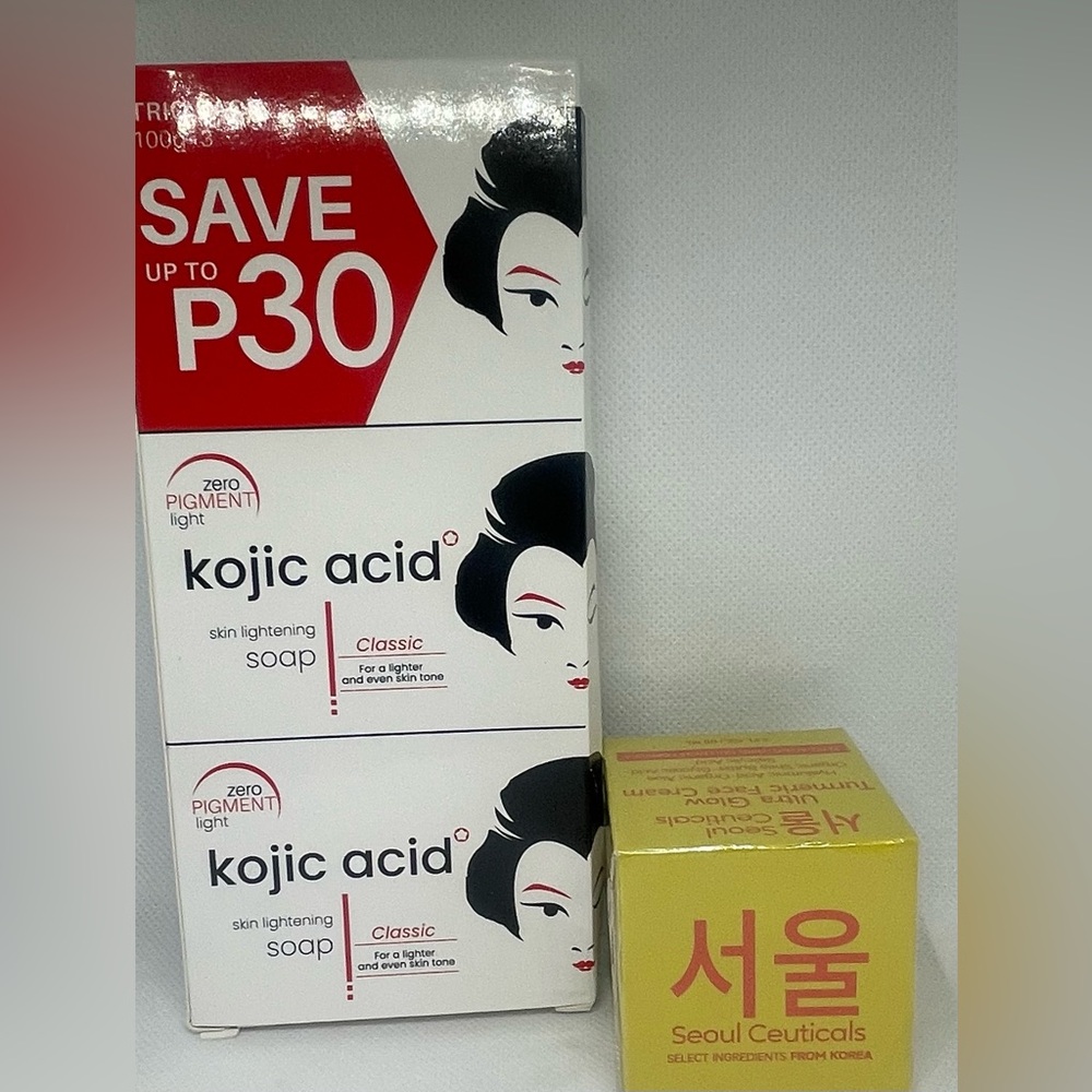 Kojic Acid Skin Lightening Soap and Seoul Ceuticals Set